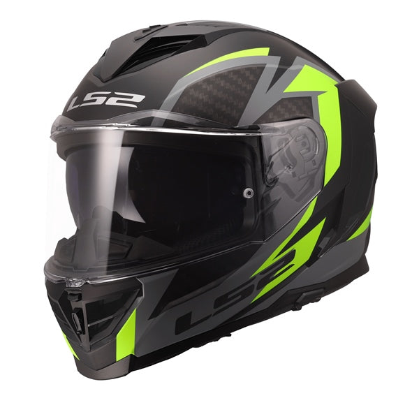 LS2 HELM STORM III DYNAMO MAT BK/HVS YE S 818-0028