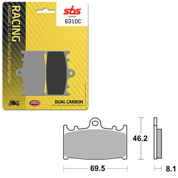 SBS DUAL CARBON FRONT FOR RACE USE ONLY BRAKE PAD  6290631100