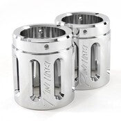 RINEHART RACING 95-16 FLH 4" SO MUFFLERS BLK W/CHR SLOT END CAPS* 500-0103C-SLOT