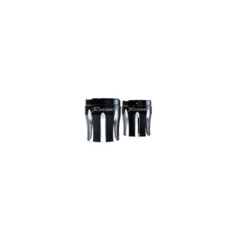 RINEHART RACING 17-23 FLH 4" SO MUFFLERS CHR/BLK CASTLE END CAPS* 500-0106-CASTLE