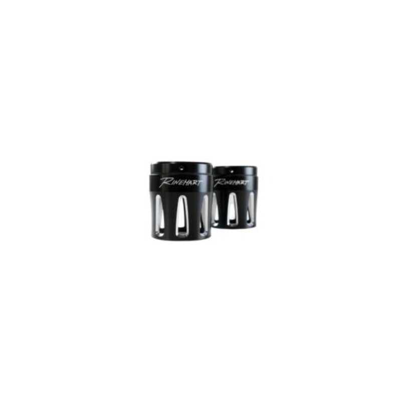 RINEHART RACING 17-23 FLH 4" SO MUFFLERS CHR/BLK MERGE END CAPS* 500-0106-MERGE