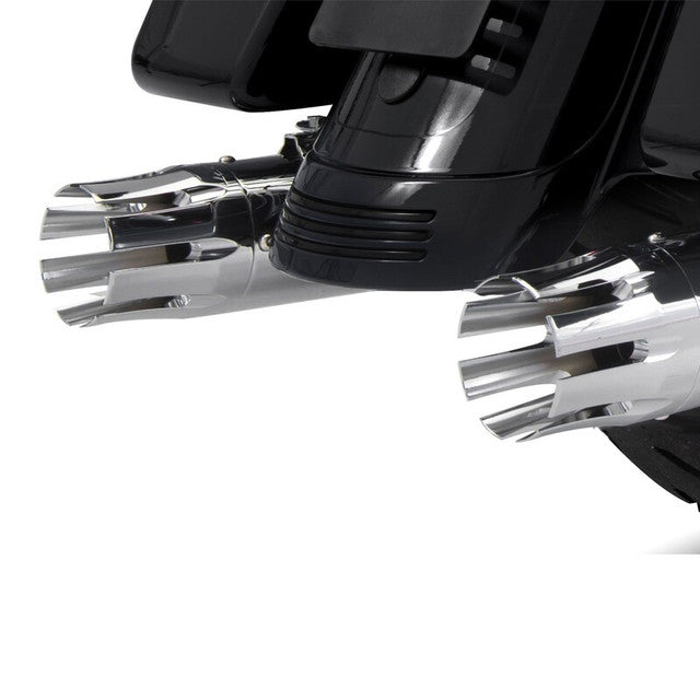 RINEHART RACING 4" MUFFLERS INDIAN CHR/CHR CASTLE TIPS* 500-0502C-CASTLE