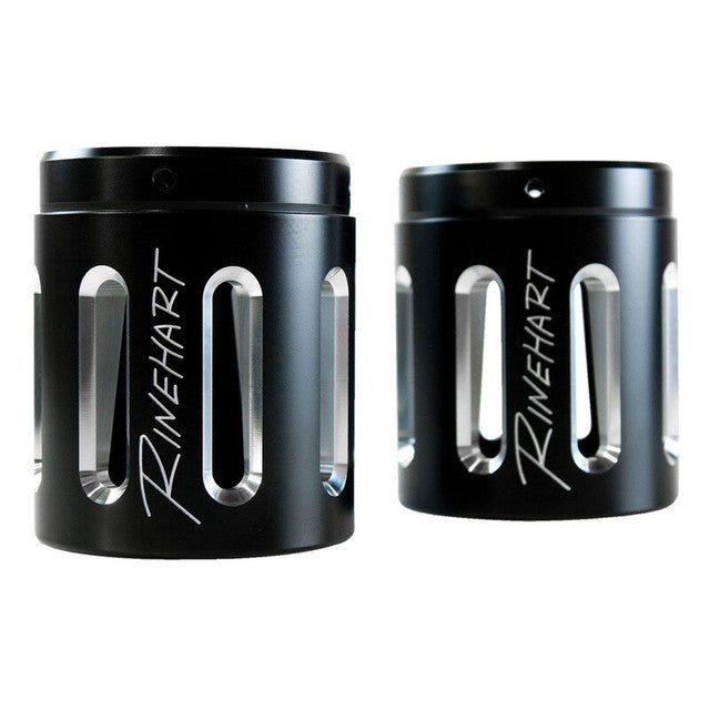 RINEHART RACING MOTOPRO45 END CAP PAIR SLOT BLK 900-0030
