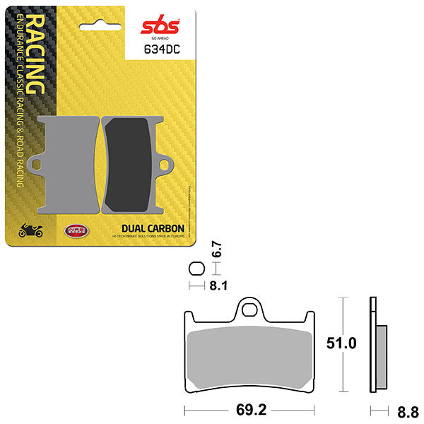 SBS DUAL CARBON FRONT FOR RACE USE ONLY BRAKE PAD  6290634100