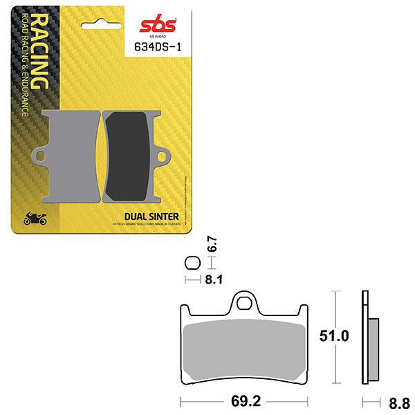 SBS DS-1 DUAL SINTER DYNAMIC RACING CONCEPT PAD  6370634106
