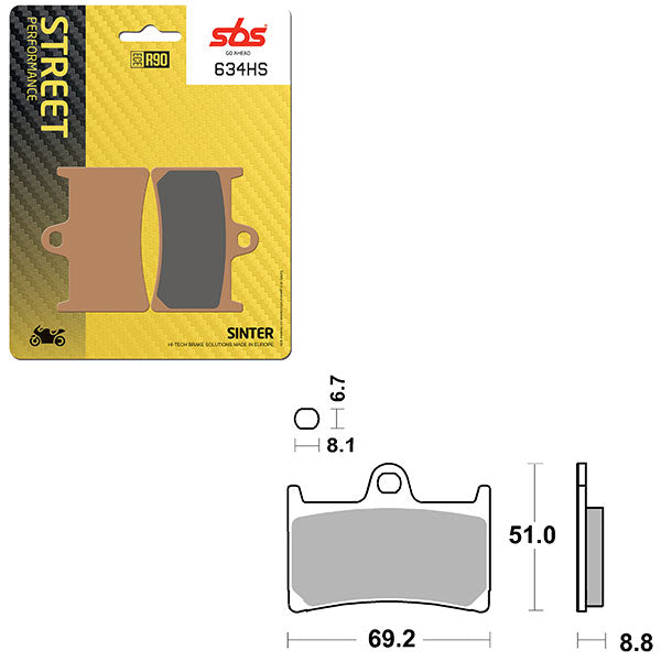 SBS PERFORMANCE HS SINTER BRAKE PAD  6250634100