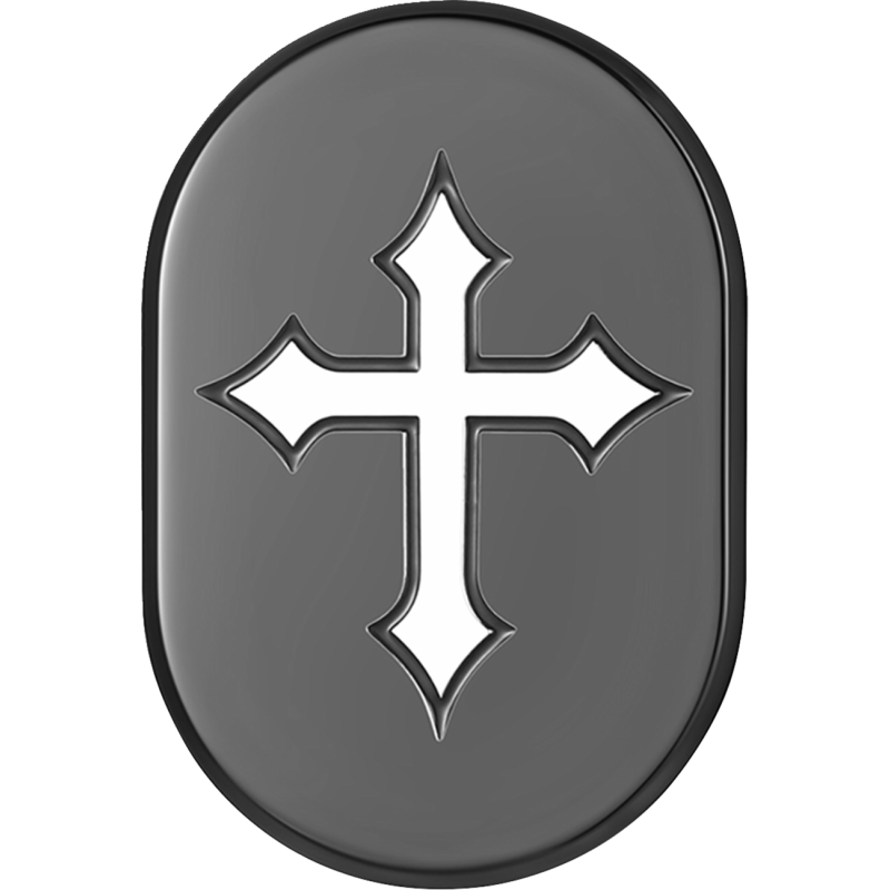 FIGURATI DESIGNS BACK FENDER COVER BLACK WITH MALTESE CROSS-LEFT FD41-AC-BLK-LT