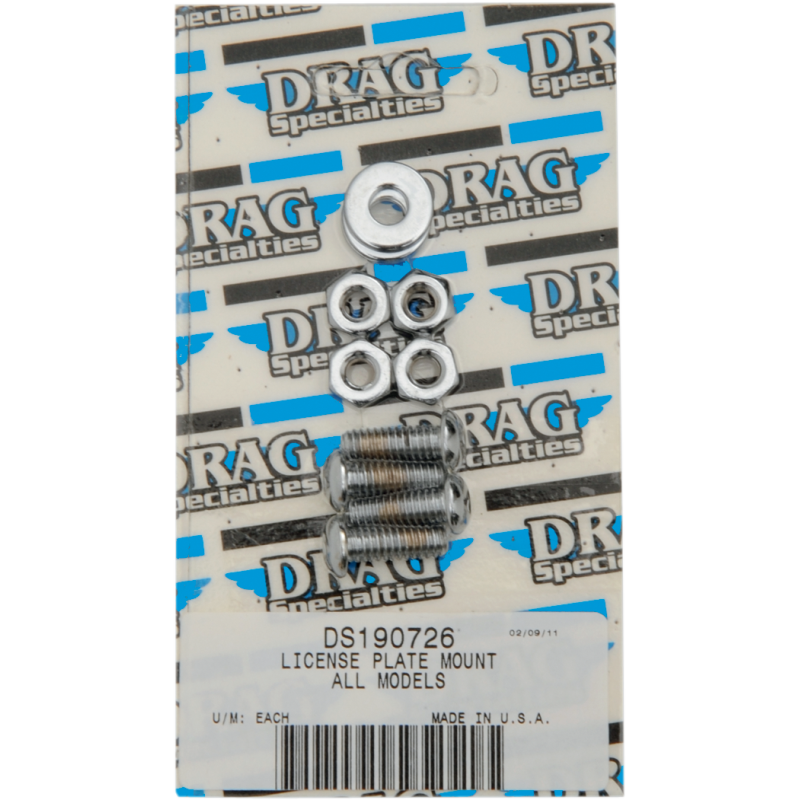 DRAG SPECIALTIES BUTTON HEAD LICENSE MNT KIT CY-CHROME MK190