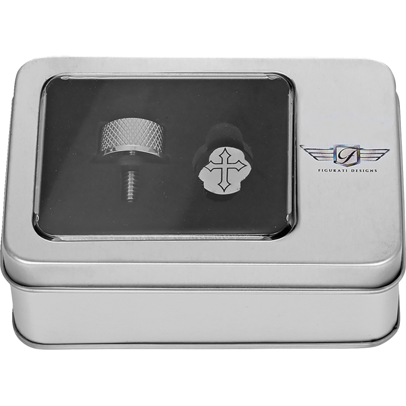 FIGURATI DESIGNS SEAT SCREW SILVER WITH 3M CROSS INSERT FD41-SEAT_SCREW-SS