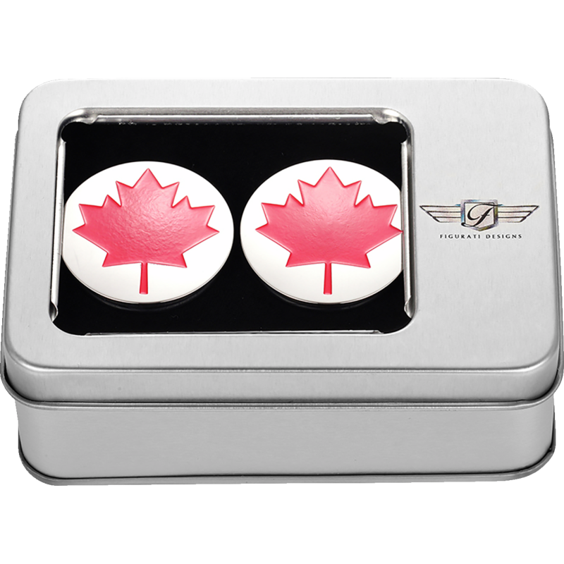 FIGURATI DESIGNS RED MAPLE LEAF SWING ARM COVER SILVER FD03-SS