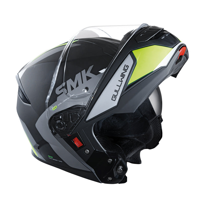 SMK HELMETS (L) GULLWING KRESTO MAT BLK/GREY/YEL DOT ECE LG 1000084091