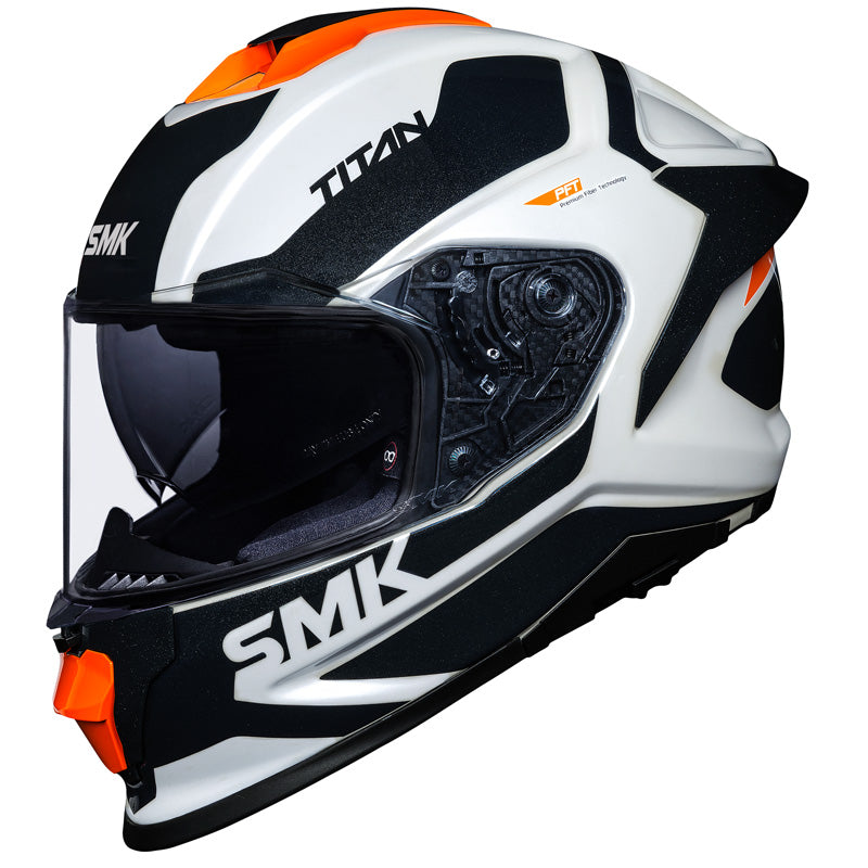 SMK HELMETS (L) TITAN PFT AROK GLO WHT/GREY/ORG DOT ECE LG 1000031175