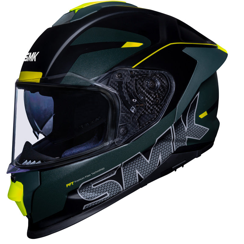 SMK HELMETS (L) TITAN PFT FIREFLY MAT BLK/GRN/YEL DOT ECE LG 1000031192