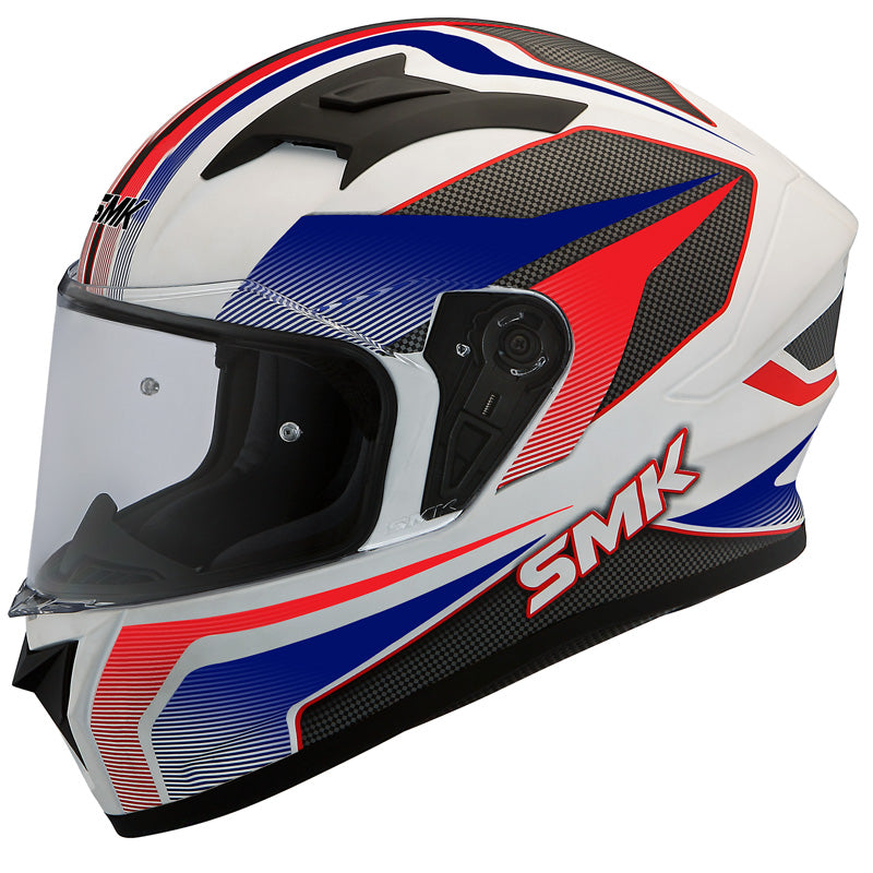 SMK HELMETS (L) STELLAR DYNAMO WHT/BLUE/RED DOT ECE LG 1000031623