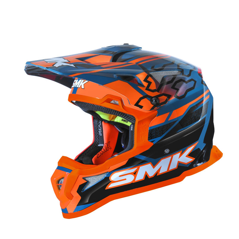 SMK HELMETS (L) ALLTERRA TRIBOU GLO BLUE/BLK/ORANGE DOT ECE LG 1000032022