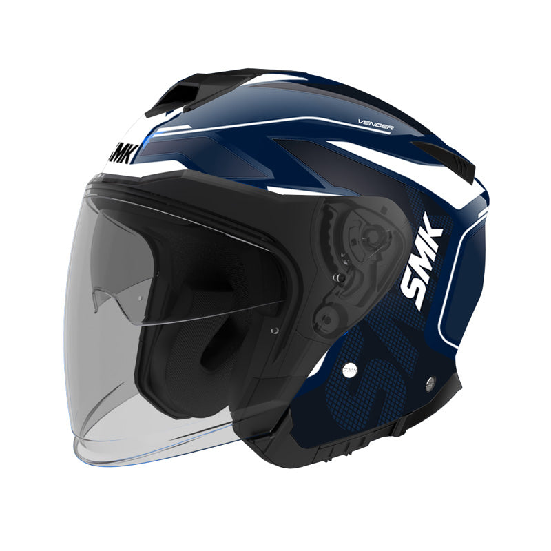 SMK HELMETS (L) GTJ TOURER GLO BLUE/WHT/BLUE DOT ECE LG 1000044745