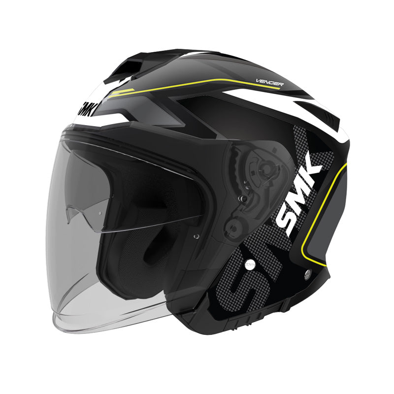 SMK HELMETS (L) GTJ TOURER GLO GREY/WHT/YEL DOT ECE LG 1000107877