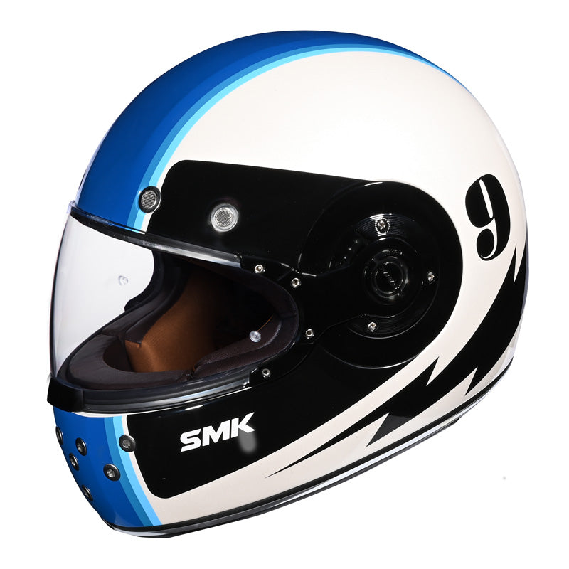 SMK HELMETS RETRO - ELECTRO WHITE/BLACK/BLUE (L) 1000061814
