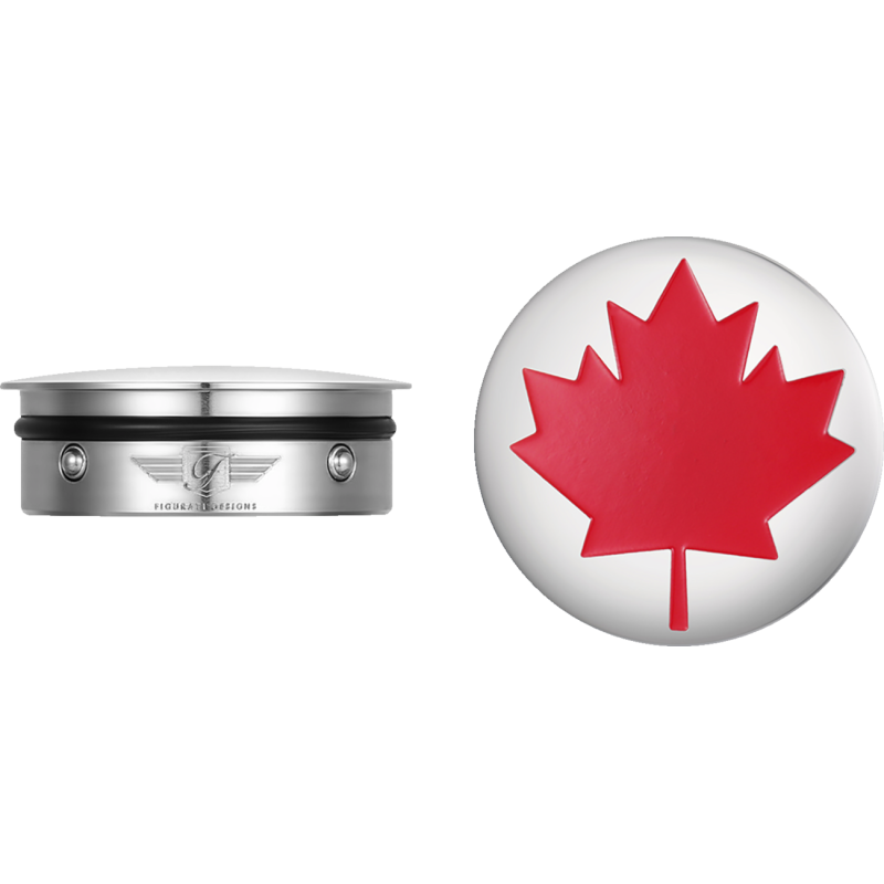 FIGURATI DESIGNS RED MAPLE LEAF SWING ARM COVER SILVER FD03-SS