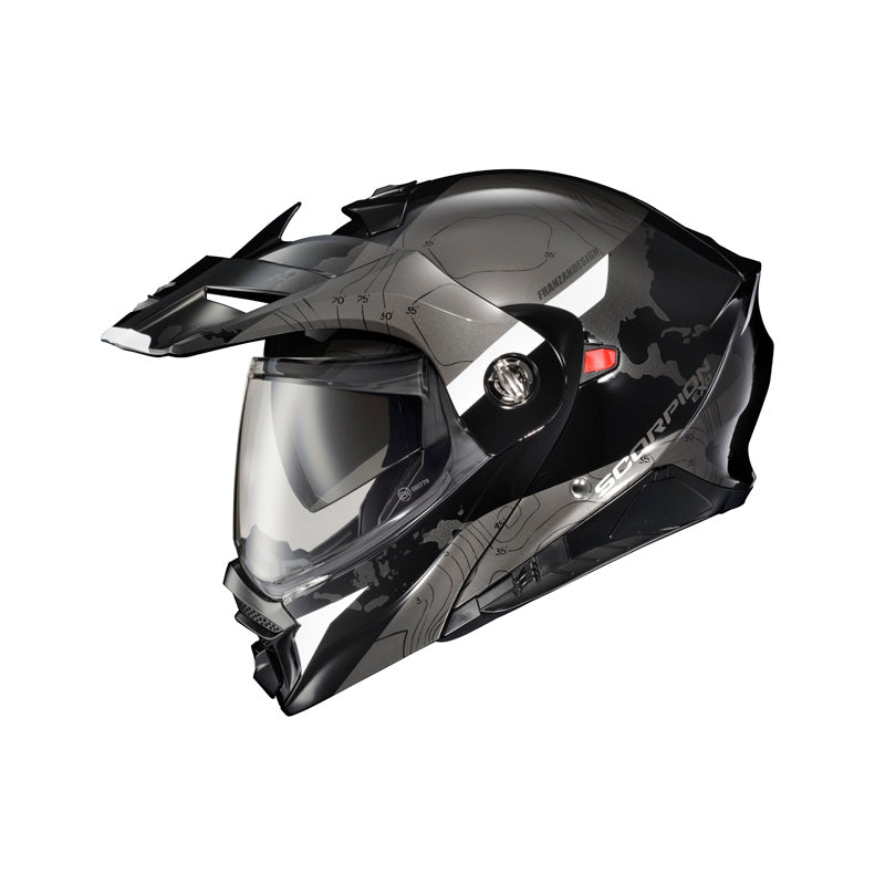 SCORPION EXO-AT960 TOPOGRAPHIC BLK/WH LG DOT-ECE 96-1025