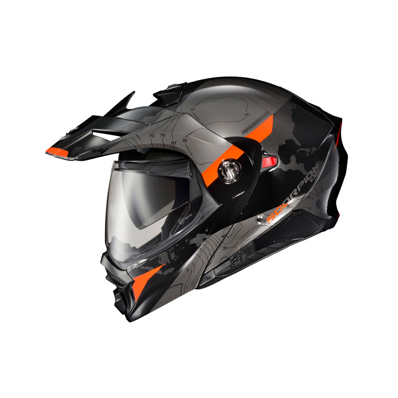SCORPION EXO-AT960 TOPOGRAPHIC BLK/ORAN LG DOT-ECE 96-1035