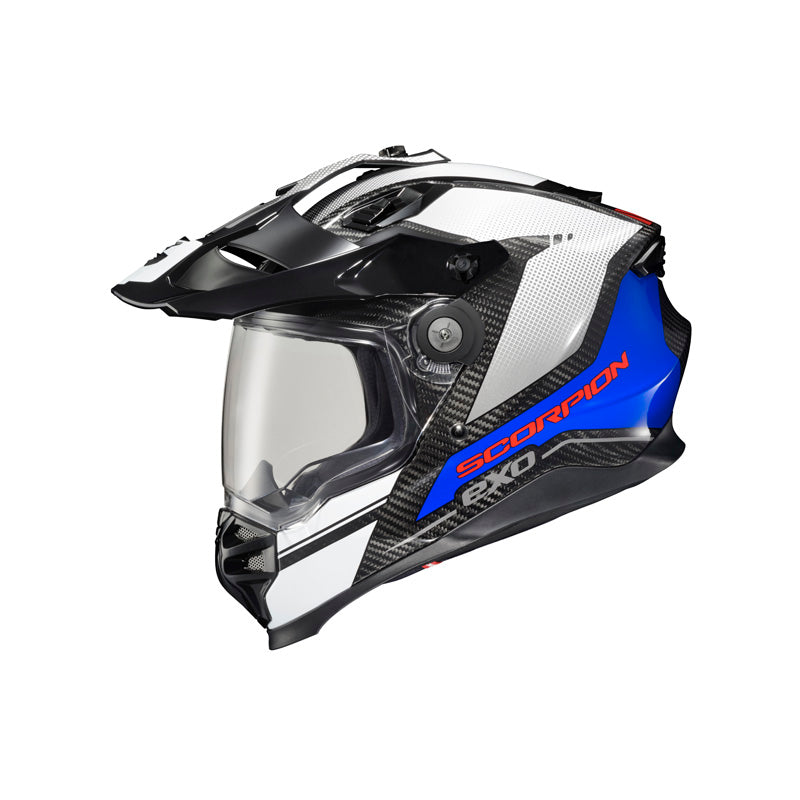 SCORPION EXO-XT9000 CARBON TRAILHEAD WHITE/BLUE LG DOT-ECE XT9-1055