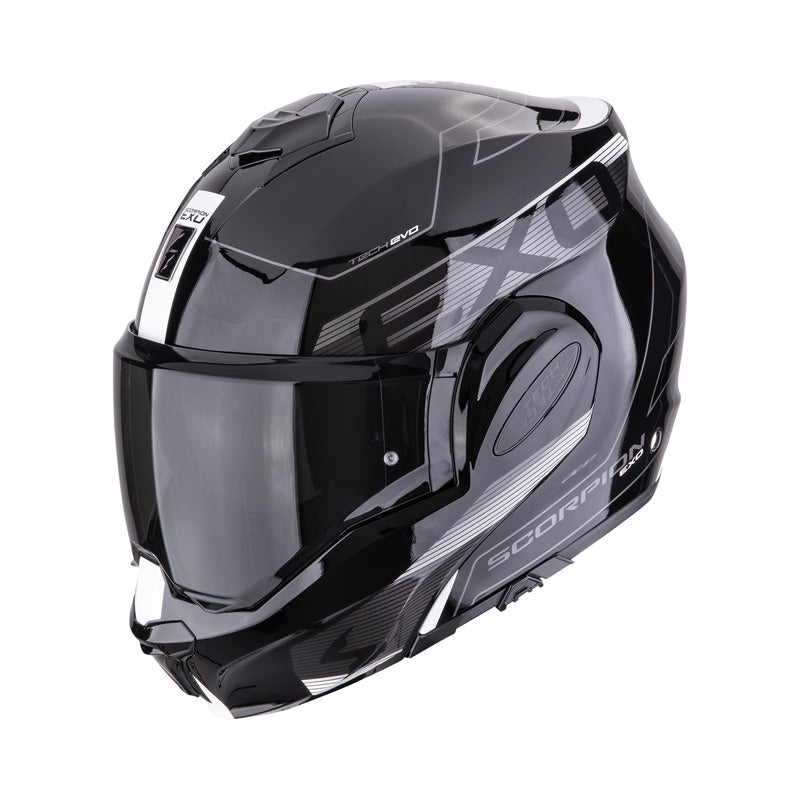 SCORPION EXO-TECH EVO TRAVELLER HELMET - BLACK/WHITE (L) A0035635LG