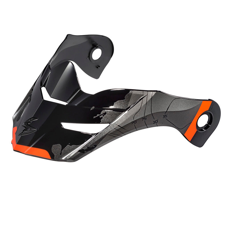 SCORPION EXO-AT960 PEAK VISOR TOPOGRAPHIC BLACK/ORANGE 52-960-05