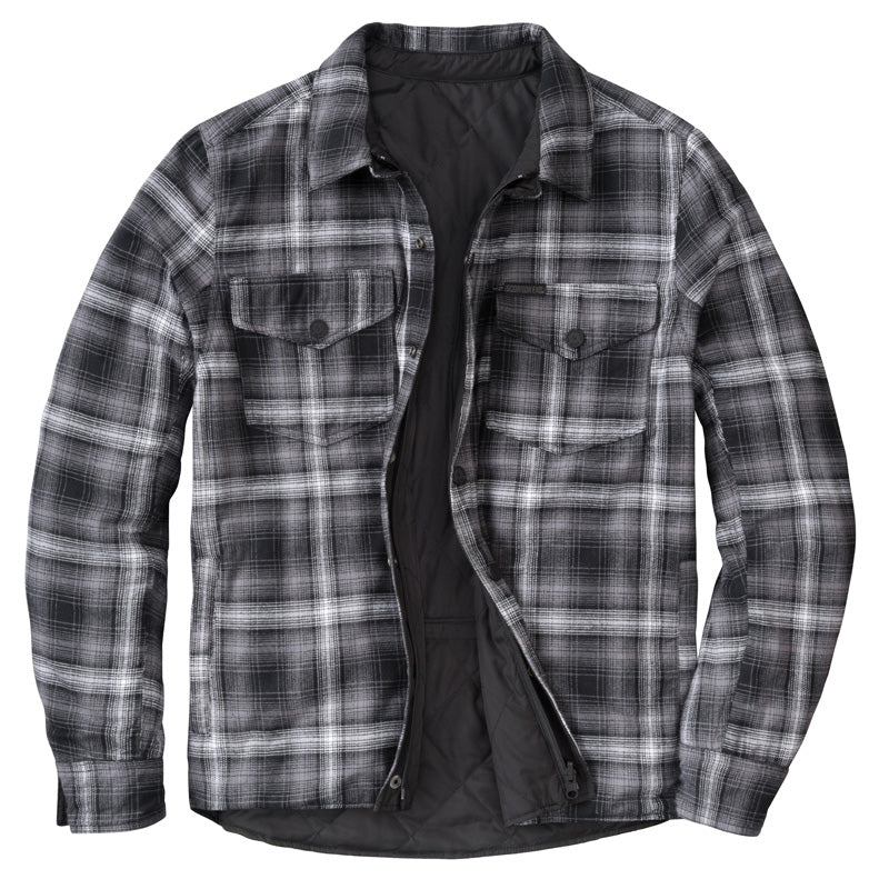 SCORPION XMORPHEUS REVERSIBLE JACKET BLACK/PLAID GREY LG 15001-5