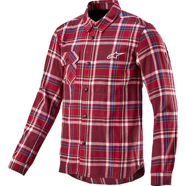 ALPINESTARS WHISTLER WIND BLOCK PLAID SHIRT - XXL - MAROON 1401023-379-XXL