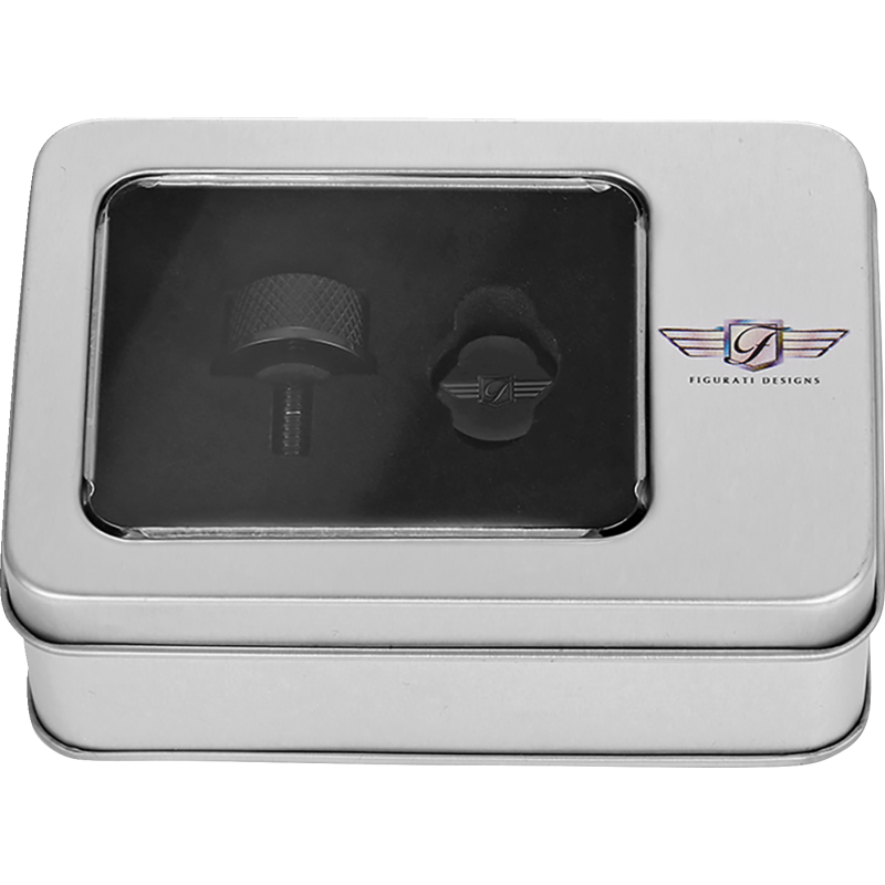 FIGURATI DESIGNS SEAT SCREW BLACK WITH 3M FIGURATI DESIGNS LOGO INSERT FD01-SEAT_SCREW-BLK