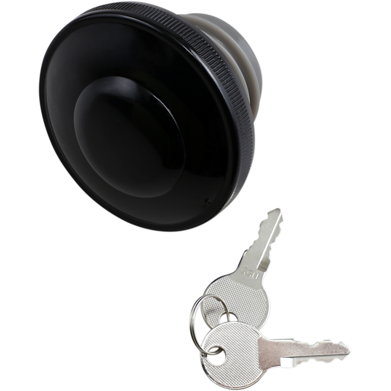 DRAG SPECIALTIES L96-19 GL/BLK LOCKING GAS CAP W/VENT 03-0320AB-A