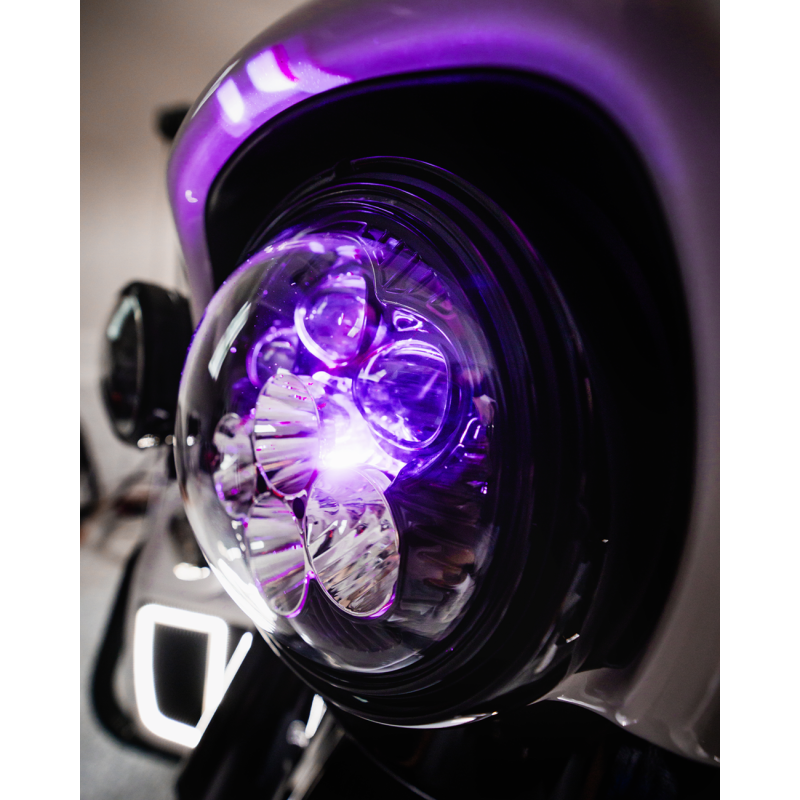 CUSTOM DYNAMICS HEADLIGHT SHARK DEAMON 7" LED COLOR CHANGING SD2-7-14