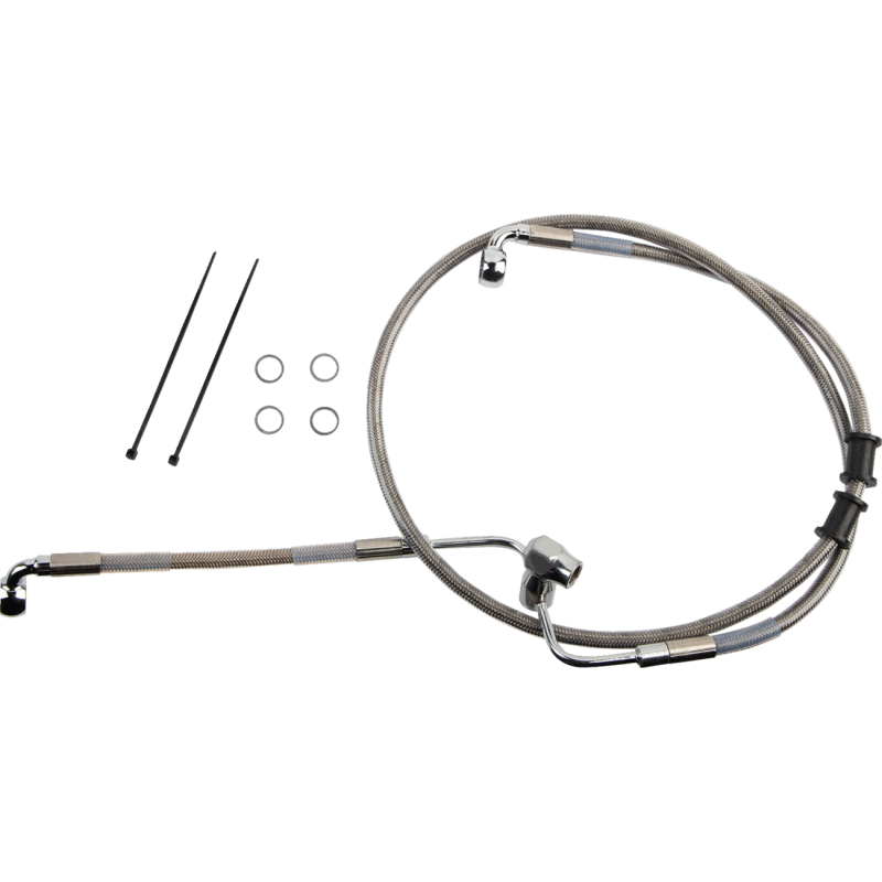 DRAG SPECIALTIES BRAKE LINE RR NON ABS SS 618607