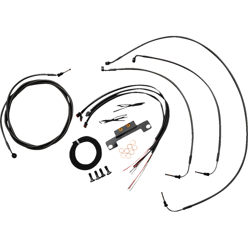 LA CHOPPERS MINI HANDLEBAR CABLE KIT WITH WIRING MIDNIGHT LA-8058KT2-08M