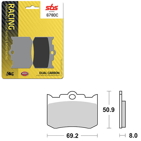 SBS DUAL CARBON FRONT FOR RACE USE ONLY BRAKE PAD  6290678100