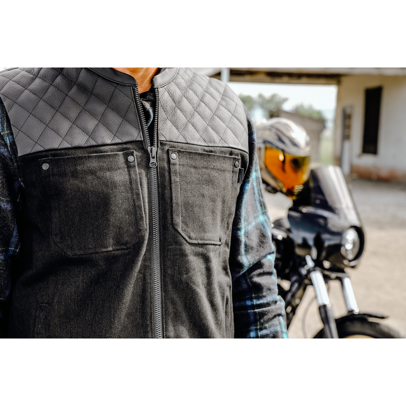 ICON CHAMONIX DENIM VEST BLACK XL 2830-0555
