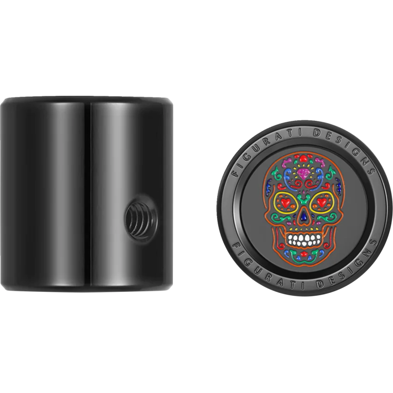 FIGURATI DESIGNS HEEL-TOE SHIFTER COVER BLACK WITH SUGAR SKULL FD30-HTSC-BLK