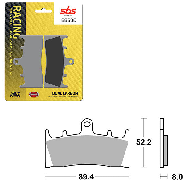 SBS DUAL CARBON FRONT FOR RACE USE ONLY BRAKE PAD  6290686100