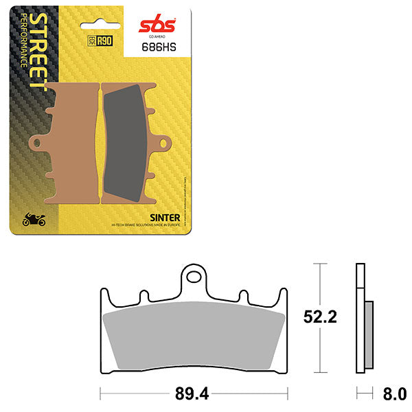 SBS PERFORMANCE HS SINTER BRAKE PAD  6250686100