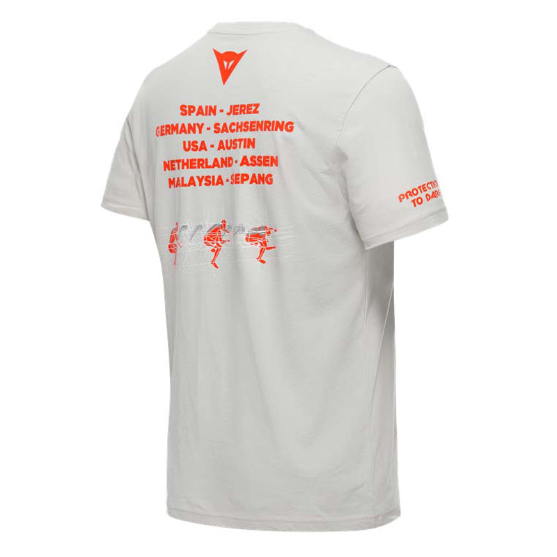 DAINESE RACING T-SHIRT LIGHT-GRAY/RED XL 1896876-78H-XL