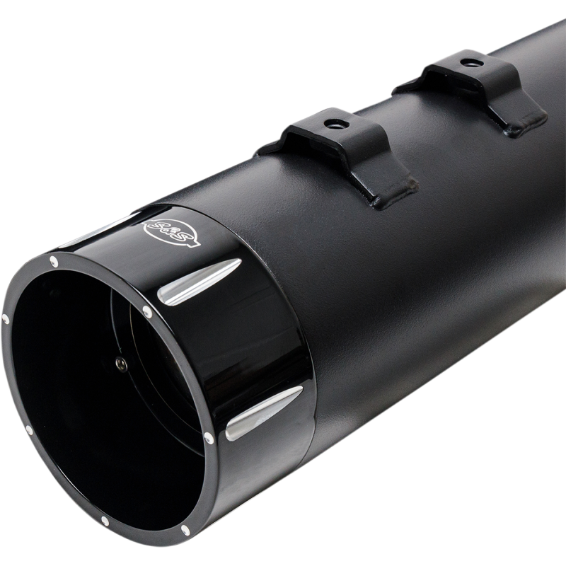 S&S CYCLE 17-19 4.5" MK45 FLHT BLK/BLK MUFF W/ TRACER E CAP 550-0670