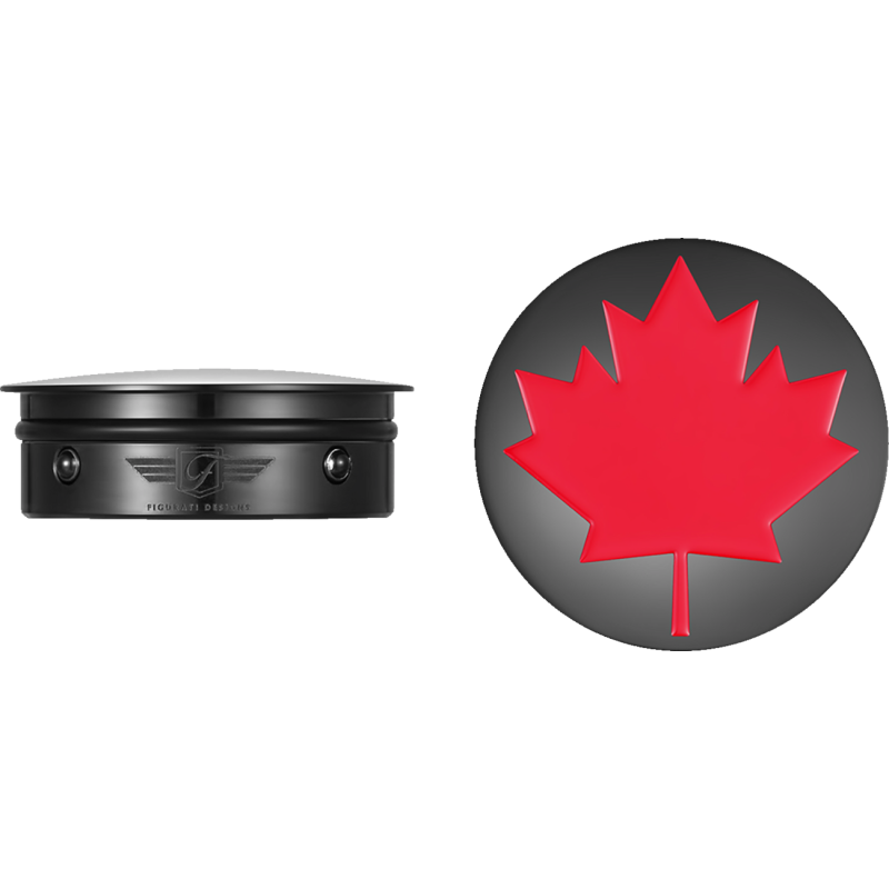 FIGURATI DESIGNS RED MAPLE LEAF SWING ARM COVER BLACK FD03-BK