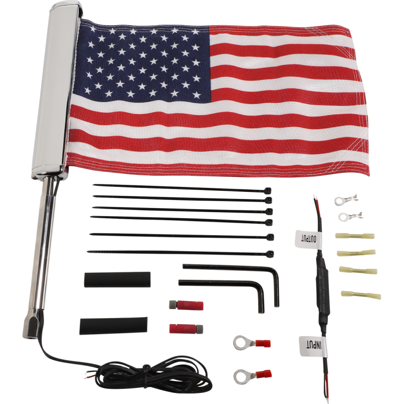 CIRO LLC LIGHTED FLAG KIT, CHROME 70600