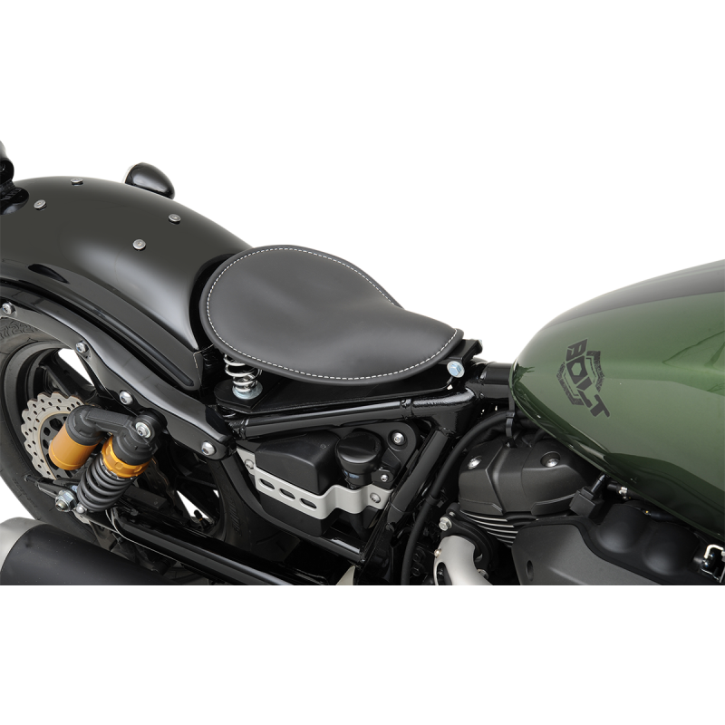 DRAG SPECIALTIES SM LOW SOLO SEAT BLK W/ WHITE STITCH 0806-0028