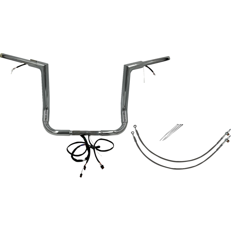 FAT BAGGERS INC HANDLEBAR KIT - FLAT TOP - 14" - CHROME 602214