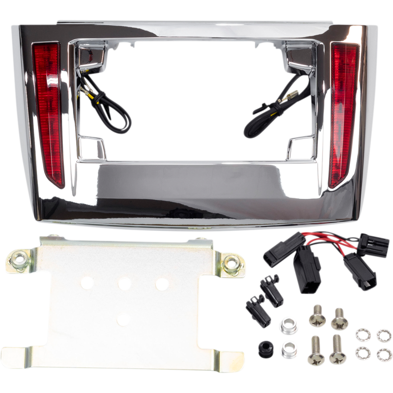 CIRO LLC LIGHTED LICENSE PLATE FRAME FOR TRI GLIDE, CHROME 40080
