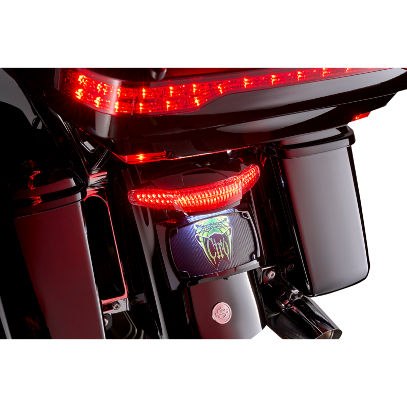 CIRO LLC TAILIGHT/LICENSE PLATE MOUNT - SMOKE LENS - BLACK 40454