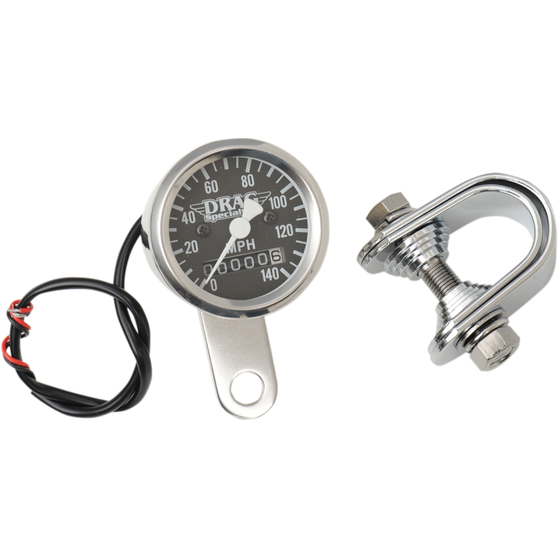 DRAG SPECIALTIES 1-7/8" MINI MECH SPEEDO W/BLK 2:1 7805-6843