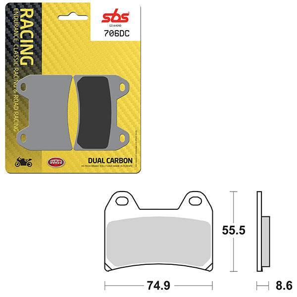 SBS DUAL CARBON FRONT FOR RACE USE ONLY BRAKE PAD  6290706100